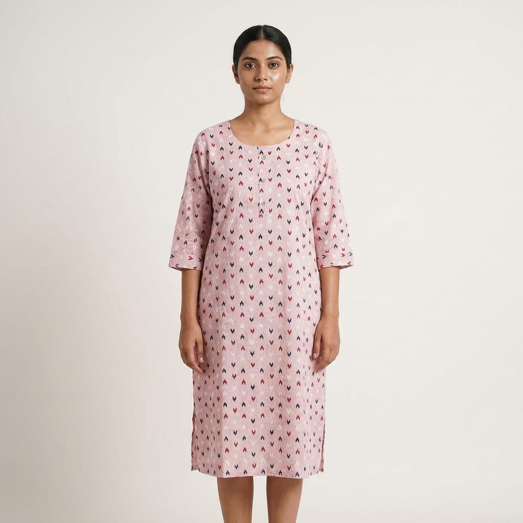 Pink Rayon Kurti