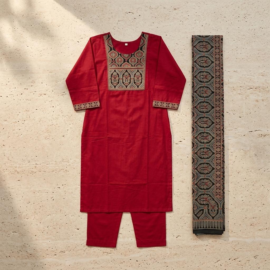 Red Cotton Salwar