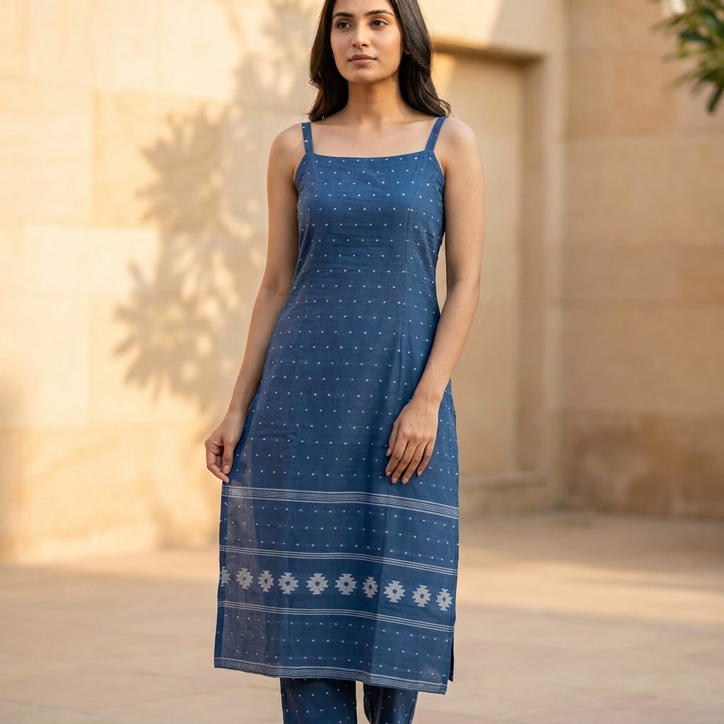 Blue Cotton Co-ord Set