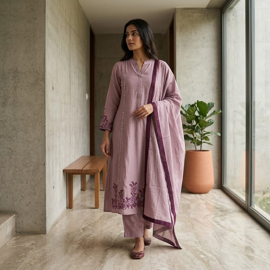 Baby Lavender Cotton Silk Salwar | 11307