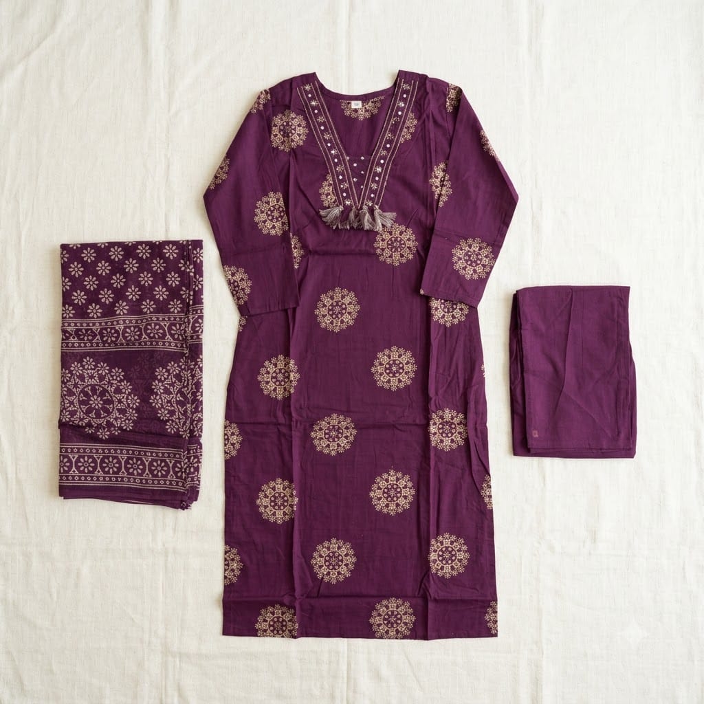 Purple Cotton Salwar | 11419