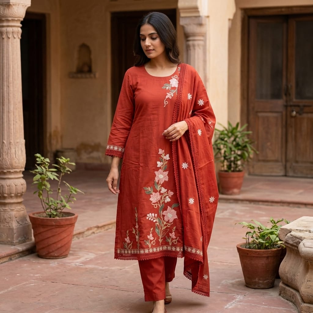 Orange Cotton Salwar