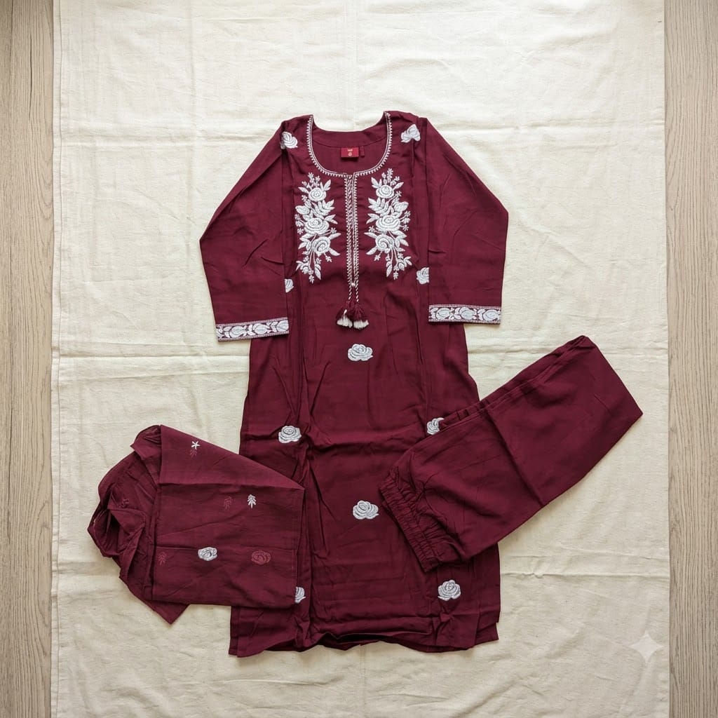 Red Rayon Salwar | 11420