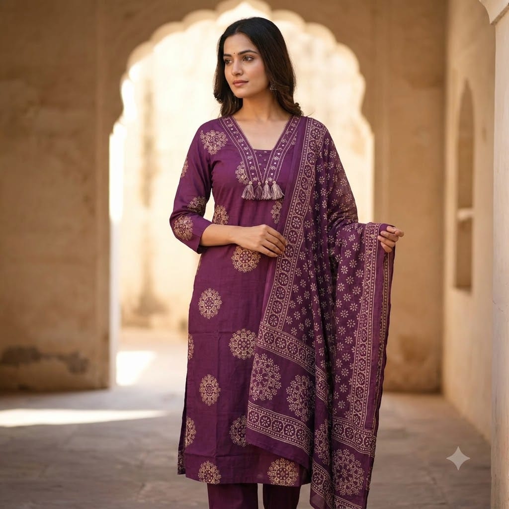 Pruple Cotton Salwar | 11419
