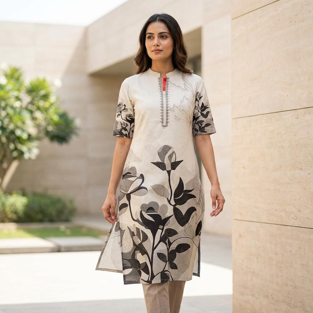Grey Viscose Kurti