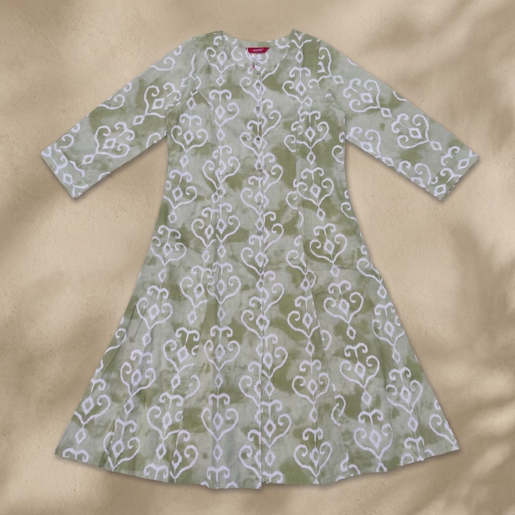 Olive Green Cotton Kurti