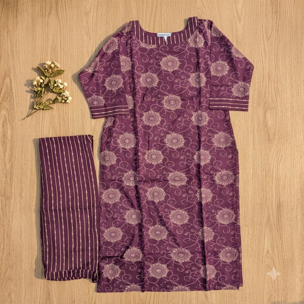 Pruple Rayon Co-ord | 11340