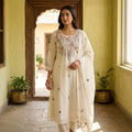 White Cotton Silk Salwar