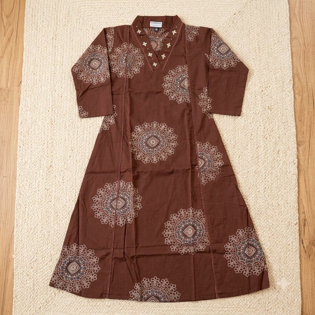 Brick Cotton Kurti | 11446