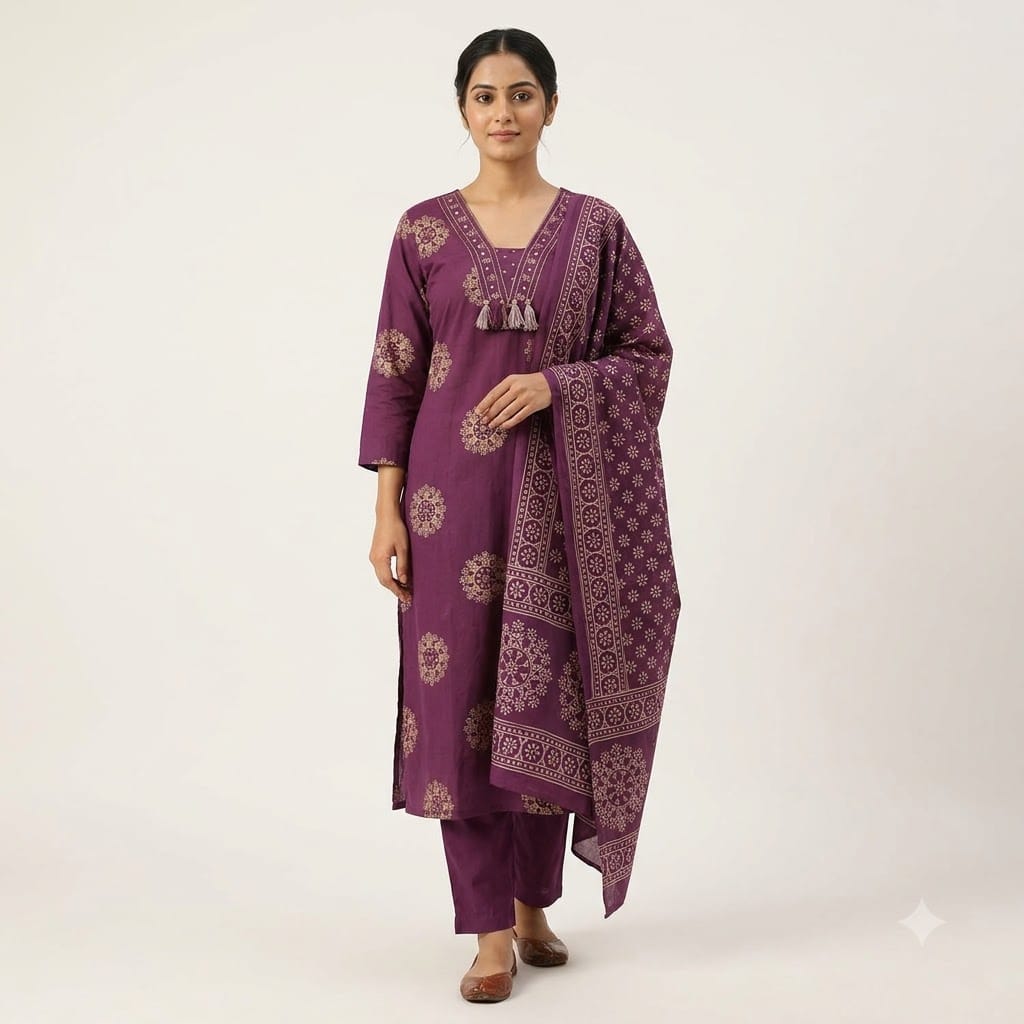 Pruple Cotton Salwar | 11419