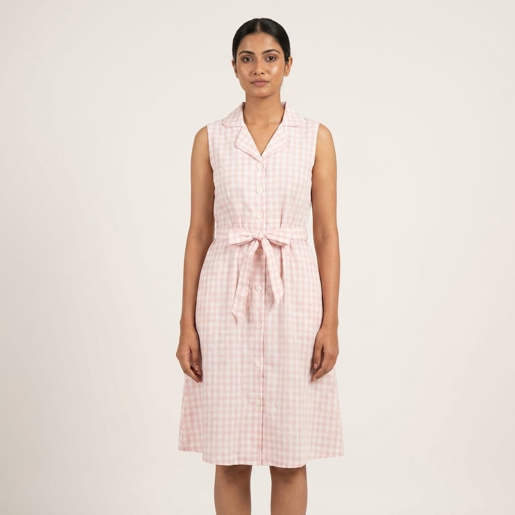White Chekkered Cotton Top