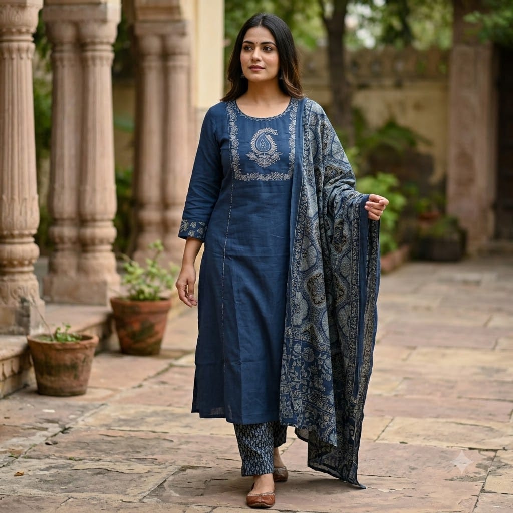 Blue Cotton Salwar | 11382