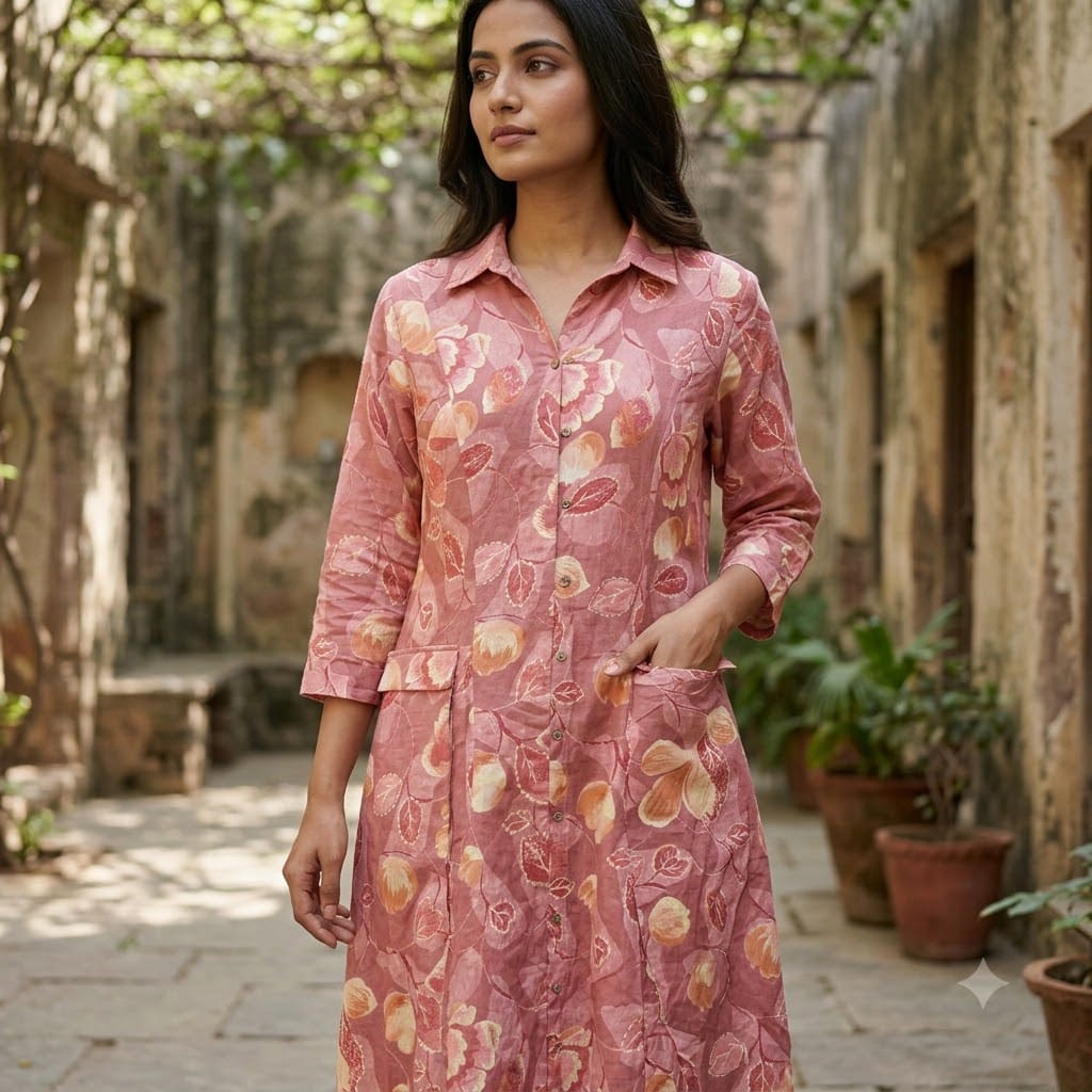 Peach Rayon Kurti | 11411