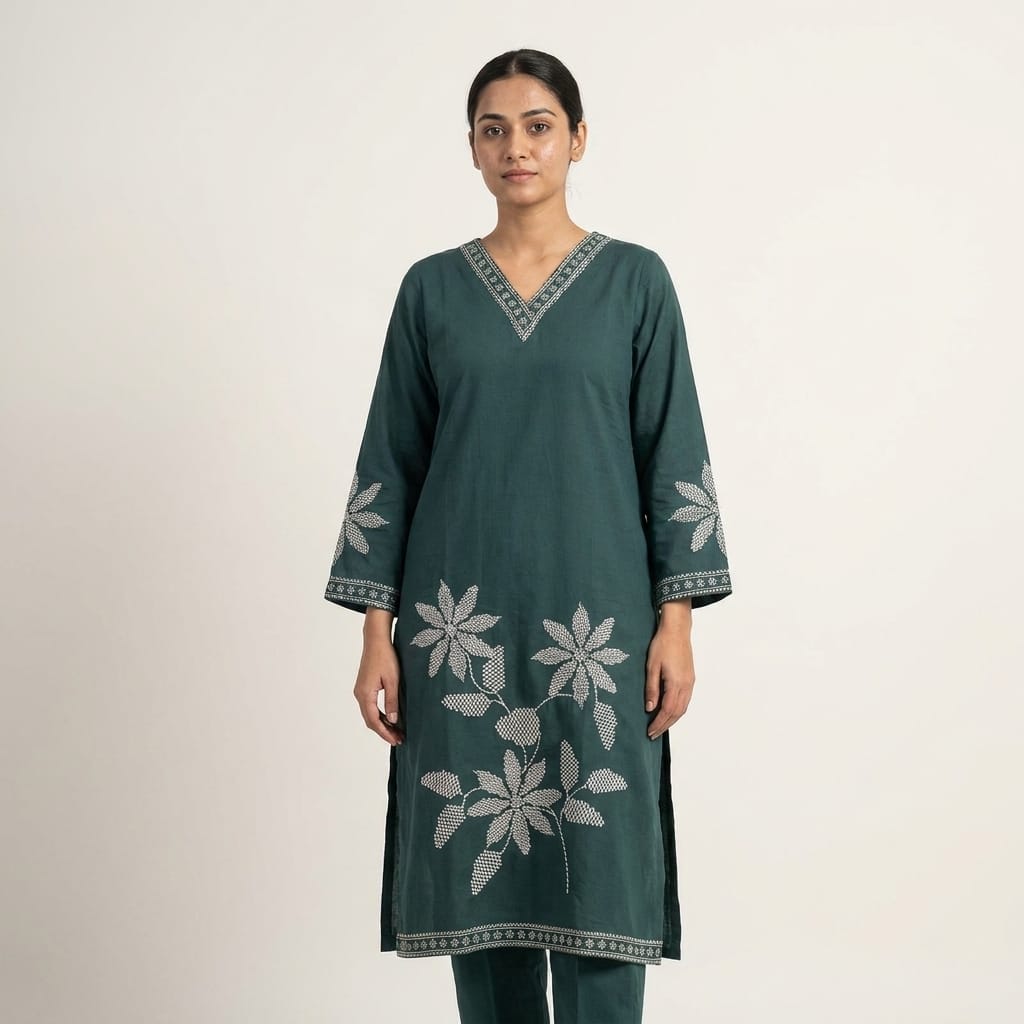 Green Cotton Co-ord Set