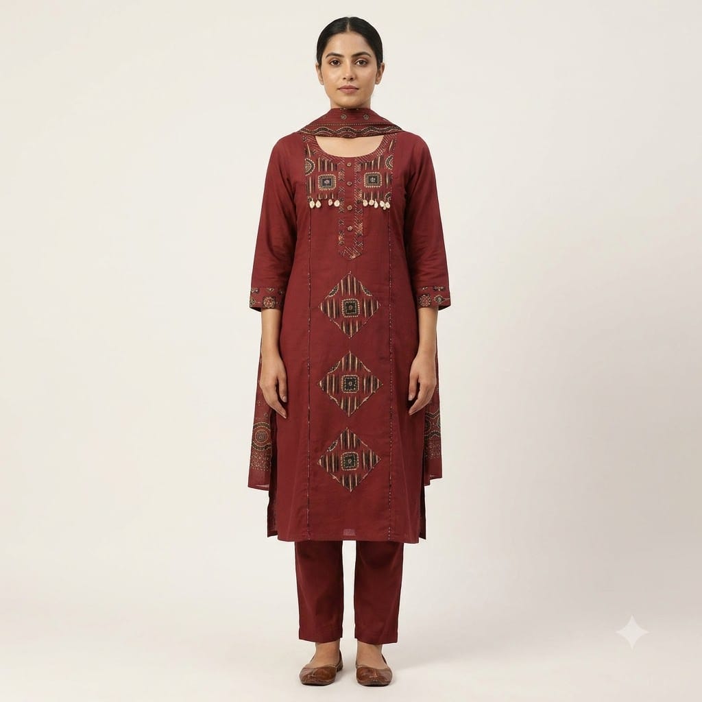 Maroon Cotton Salwar | 11349