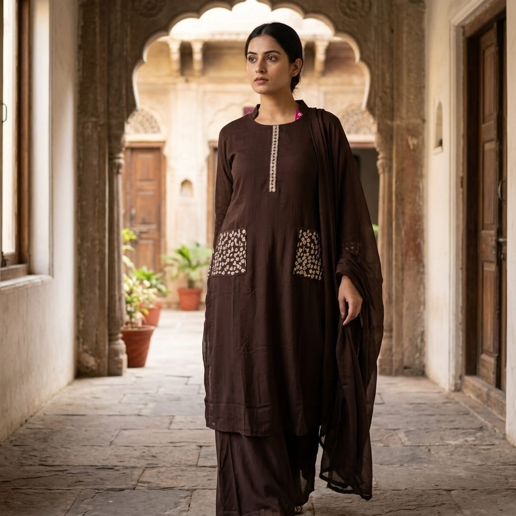 Brown Georgette Salwar | 11294