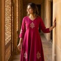 Pink Cotton Silk Anarkali Kurti | 11393