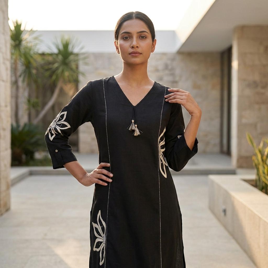 Black Cotton Co-ord Set
