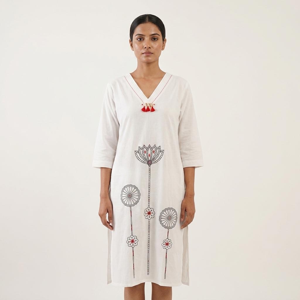 White Rayon Kurti