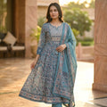 Blue Cotton Anarkali Salwar | 11235