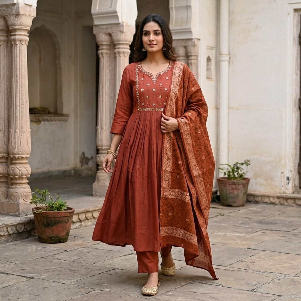 Orange Chanderi Silk Salwar | 11295