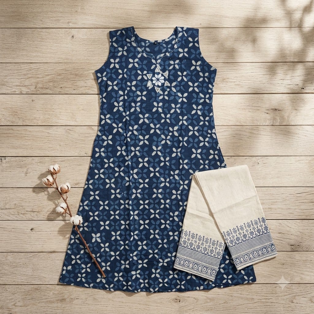 Blue Cotton Co-ord Set | 11338