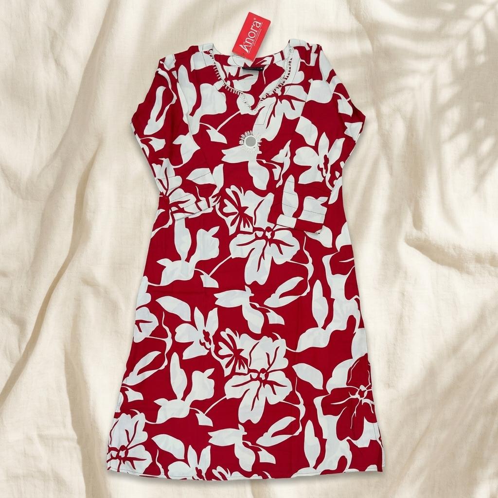 Red Cotton Kurti