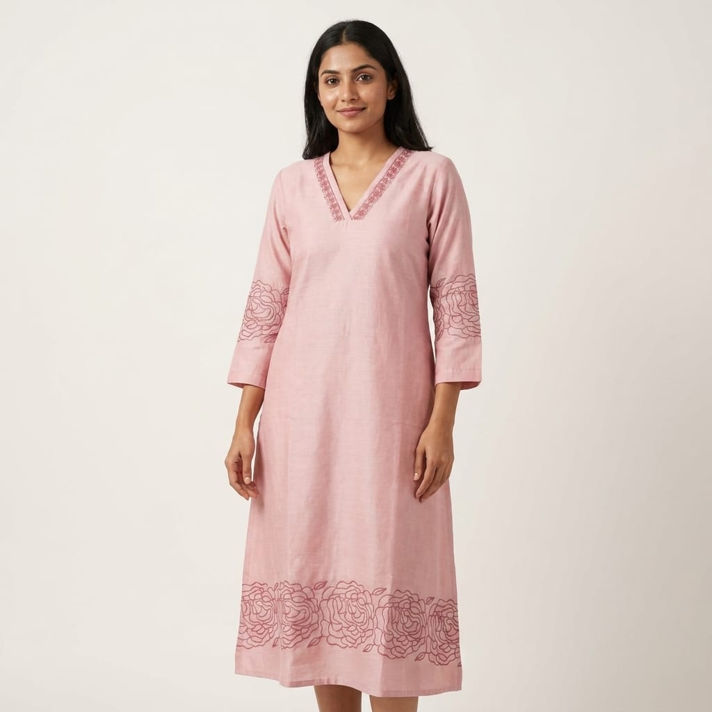Mauve Cotton Silk Kurti