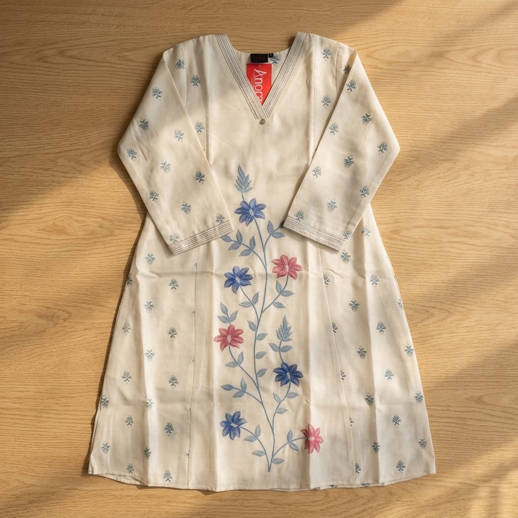 White Satin Kurti