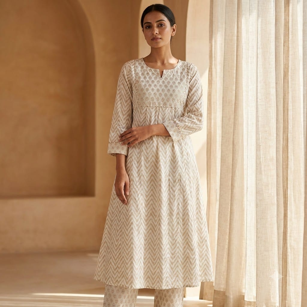 White Cotton Co-ord Set | 11365