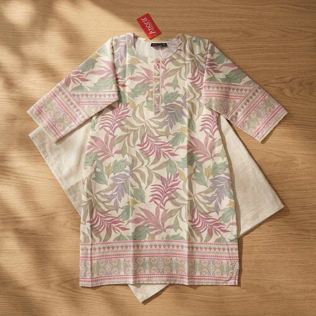 Cream Rayon Kurti