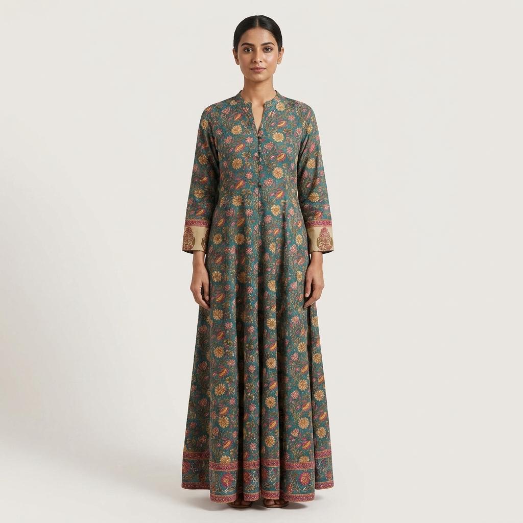 Deep Green Cotton Kurti