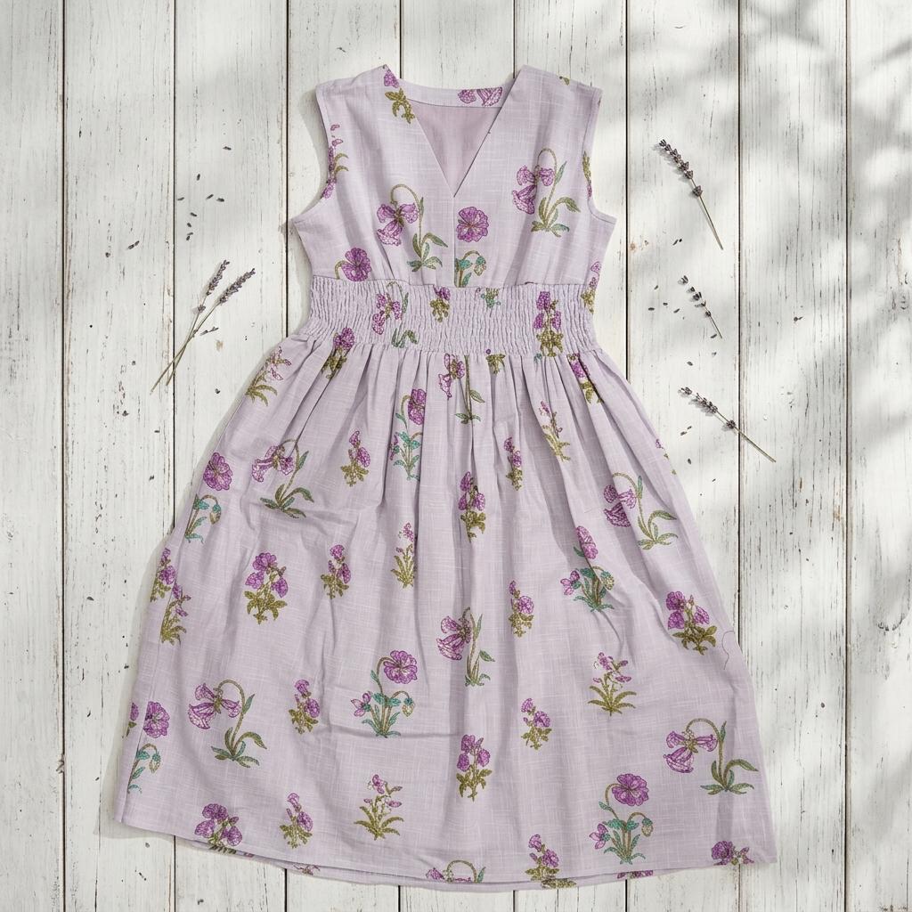 Light Lavender Cotton Kurti
