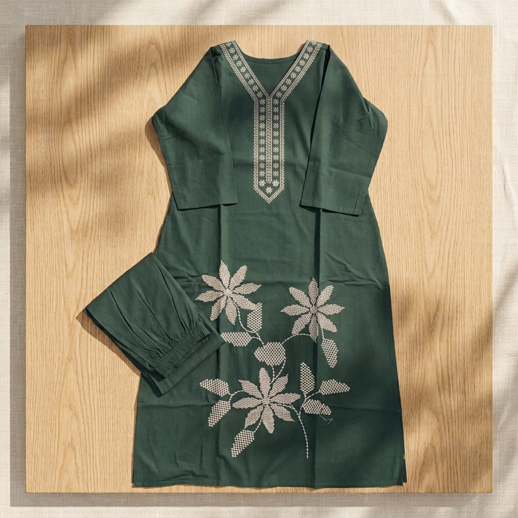 Green Cotton Co-ord Set