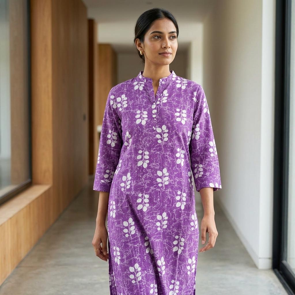 Purple Cotton Kurti