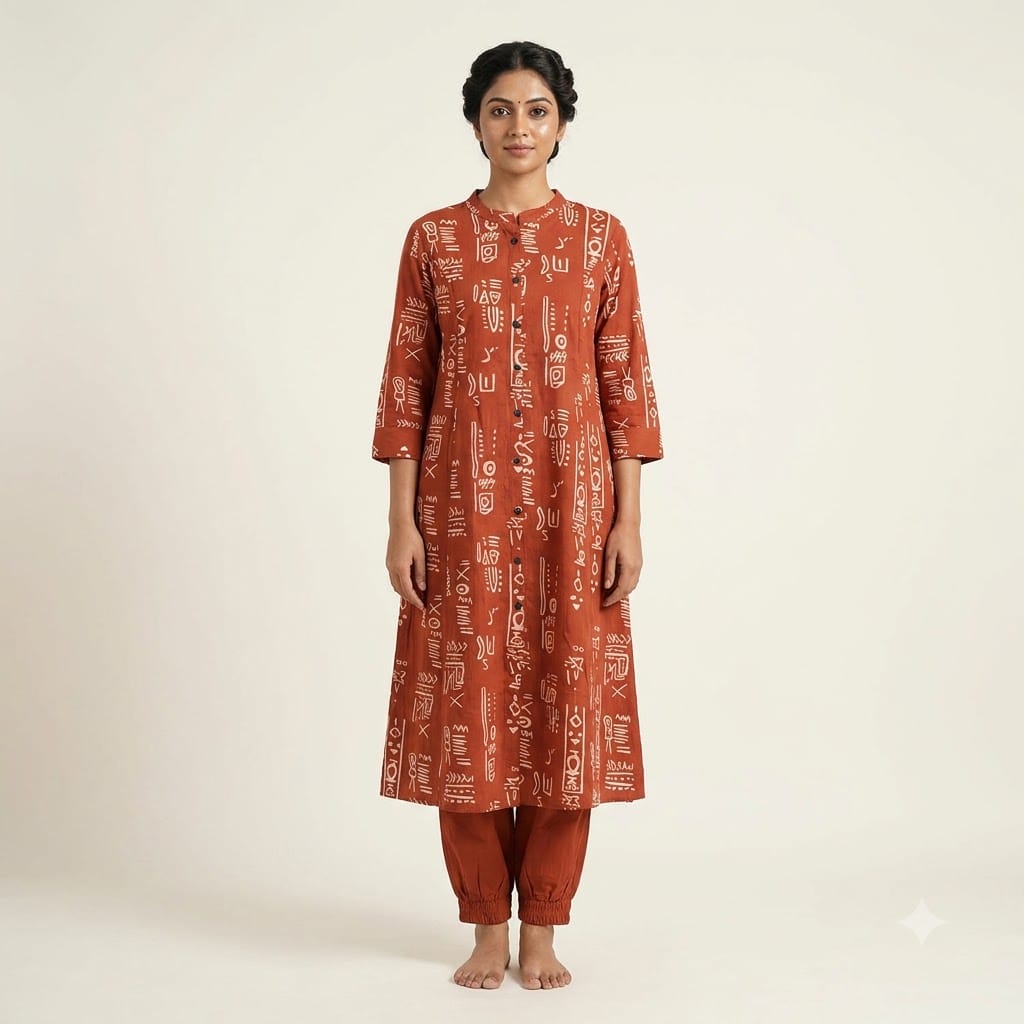 Rust Orange Cotton Co-ord Set | 11361