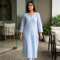 Blue Cotton Accoba Kurti