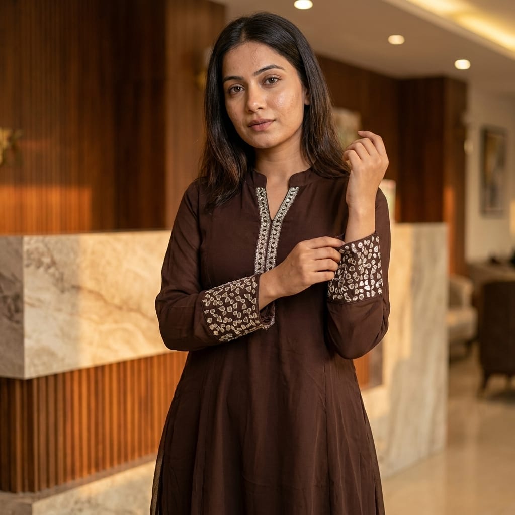 Brown Georgette Salwar | 11294