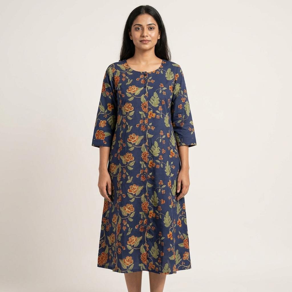 Blue Cotton Kurti