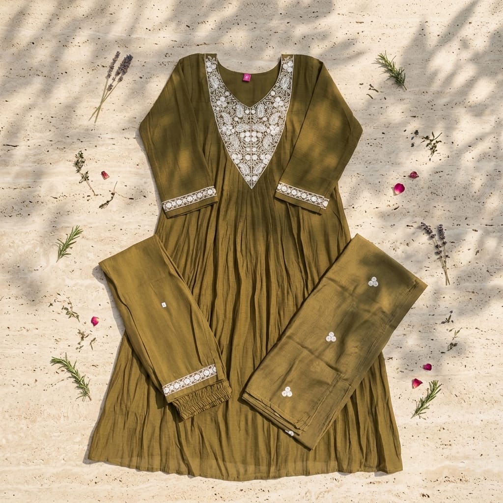 Green Cotton Silk Salwar