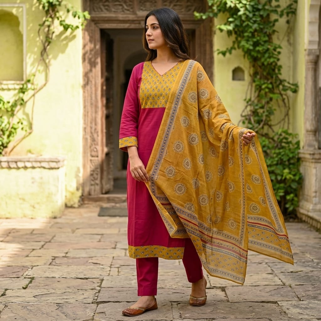 Red Cotton Salwar