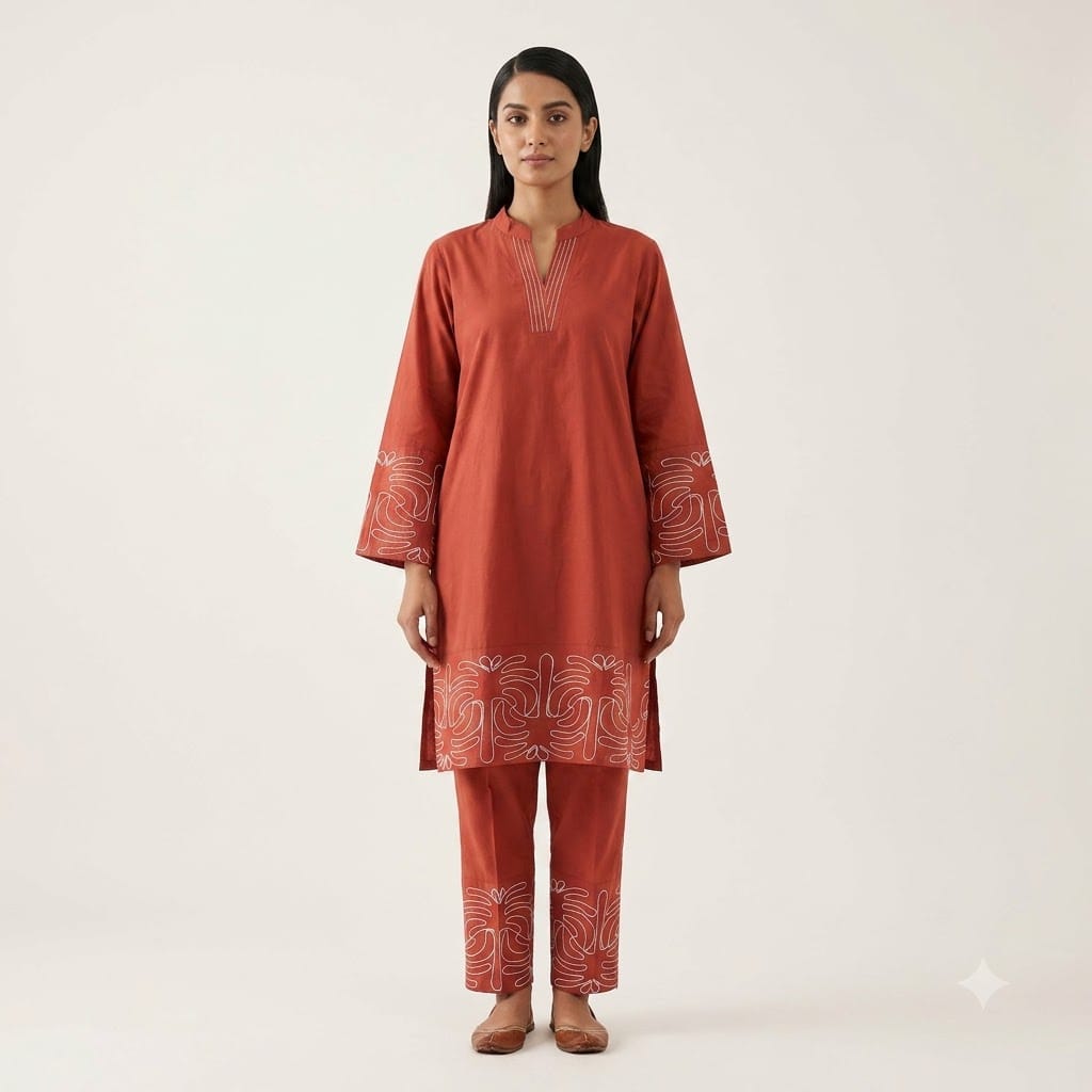 Orange Cotton Co-ord Set | 11374