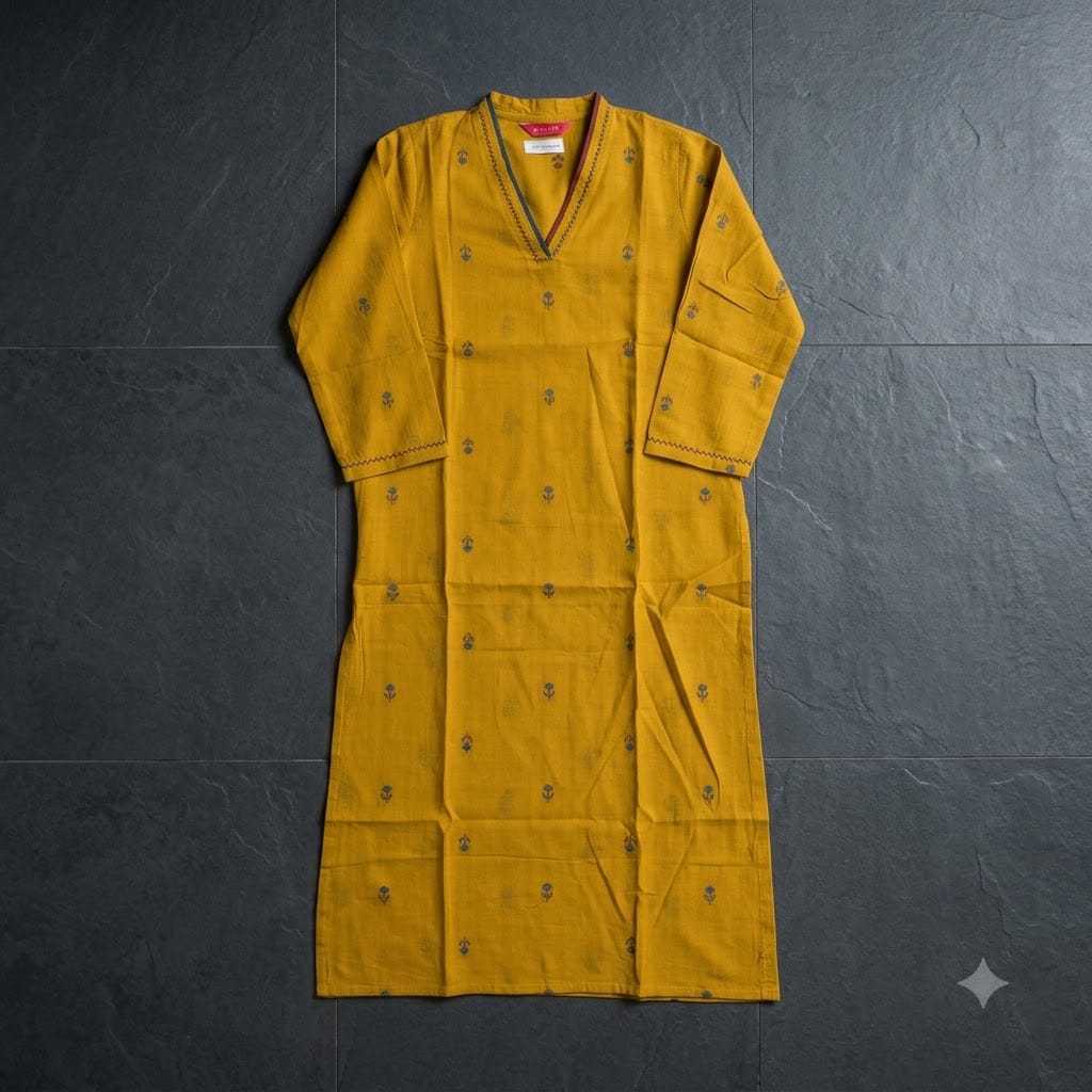 Mustard Cotton Kurti | 11363