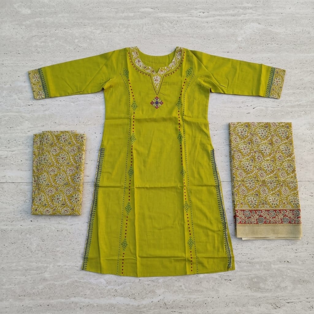 Parrot Green Cotton Salwar