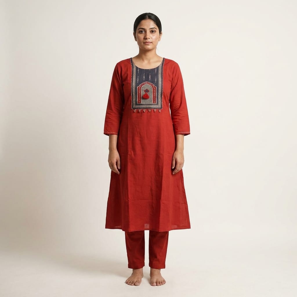 Red Cotton Salwar