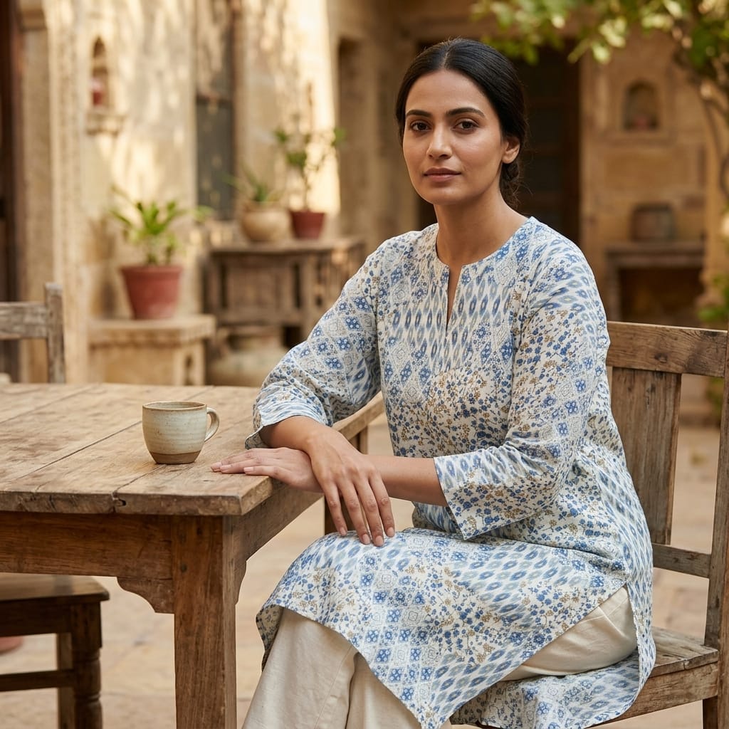 White Rayon Kurti