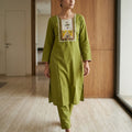 Green Cotton Silk Co-ord Set