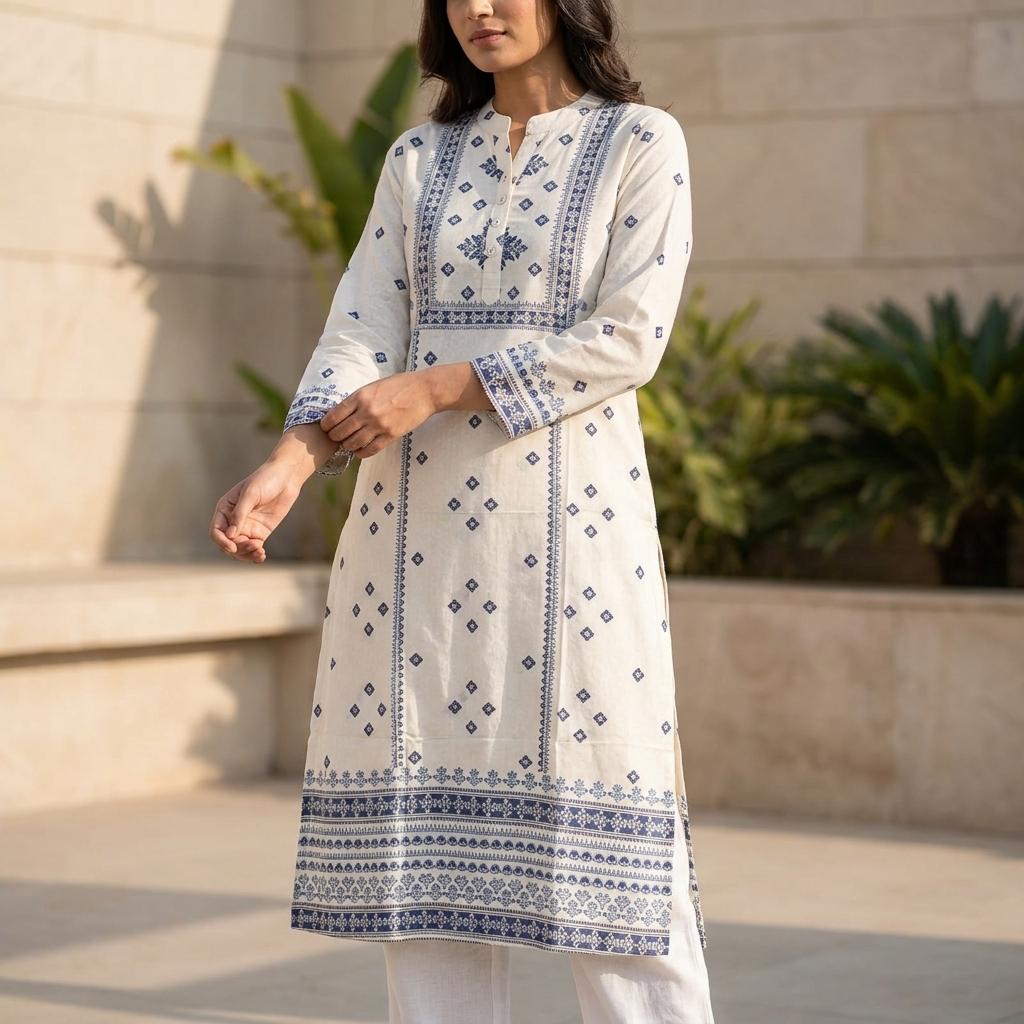 White Rayon Kurti