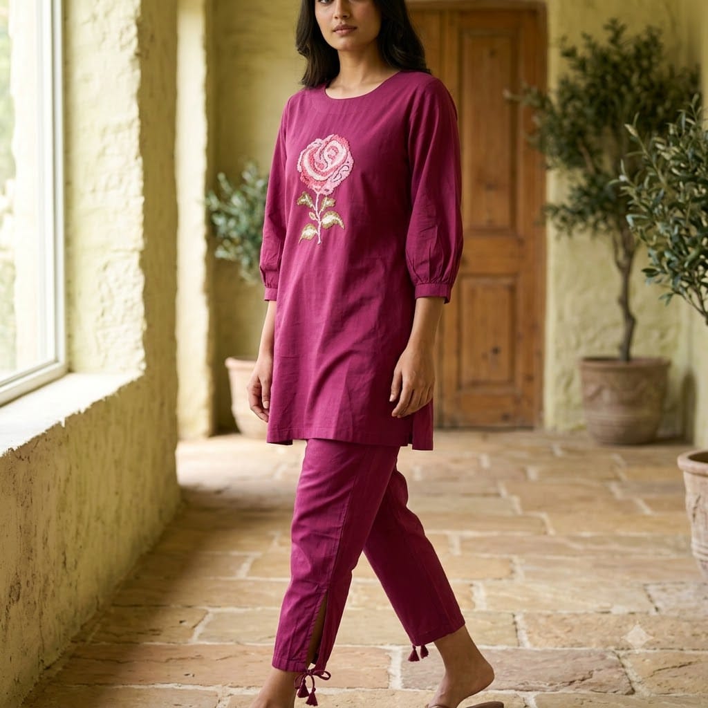 Pink Cotton Co-ord Set | 11358