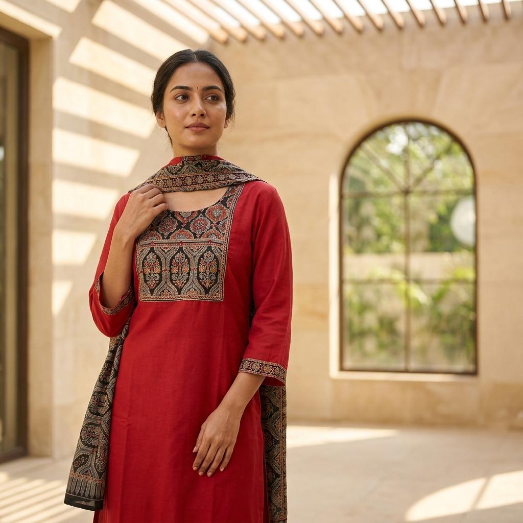Red Cotton Salwar